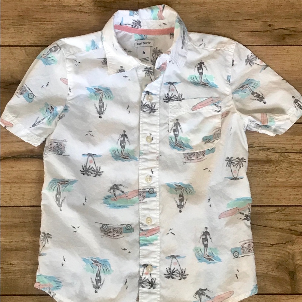 Short-Sleeve Tropical Button-Front Shirt